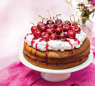 Citronový dort s třešněmi