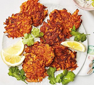 Batátové placky s koriandrem