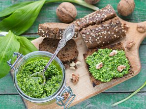 Pesto z medvědího česneku a vlašských ořechů Pesto z medvědího česneku a vlašských ořechů