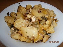 Zapečené brambory s uzeným tofu a zázvorem na koriandru