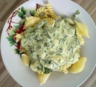 Těstoviny se špenátem