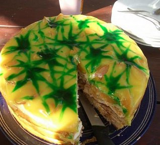 Piškotový dort s ananasem