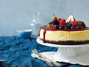 Limetový cheesecake s malinovým přelivem