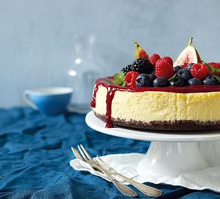 Limetový cheesecake s malinovým přelivem