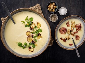 Pórková polévka s chorizem