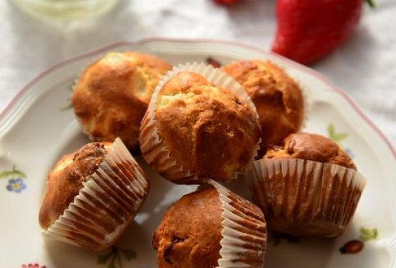 Jahodovo-banánové muffiny