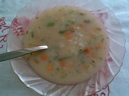Rýžová polévka zapražená-se zeleninou
