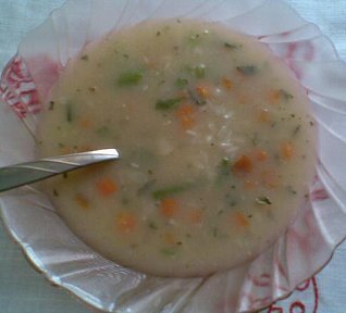 Rýžová polévka zapražená-se zeleninou