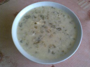 Šťovíková polévka s podmáslím