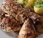 Bylinkové kuře (králík) pečené na hlívě