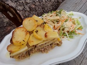 Mleté maso s pórkem ve smetanových bramborách