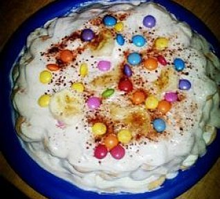 Nepečený banánovo/lentilkový dort