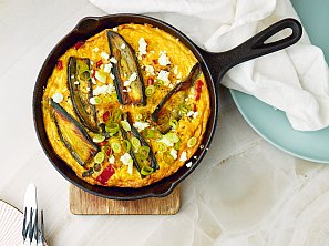 Frittata s pečeným lilkem