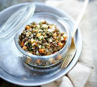 Čočkový salát s hořčicí