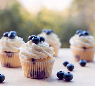 Borůvkové cupcakes s citrony