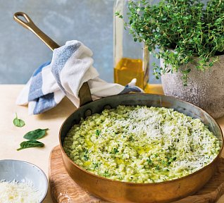Risotto se špenátem a bylinkami
