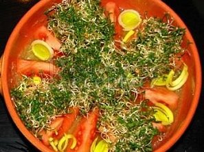 Krémový salát z brokolice, rajčat a vojtěšky