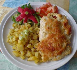 Pečená prsíčka v parmazánovém těstíčku