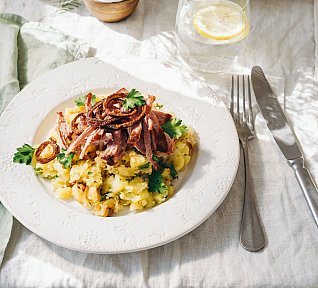 Lepenice s trhaným uzeným