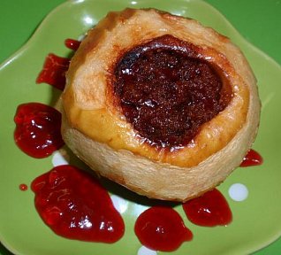 Jablka s perníkovým srdcem - pečená