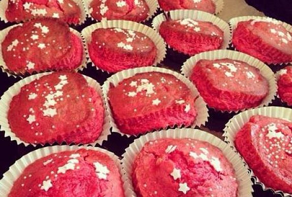 Růžové vanilkové muffinky
