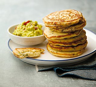 Ricottové lívance s avokádovým dipem