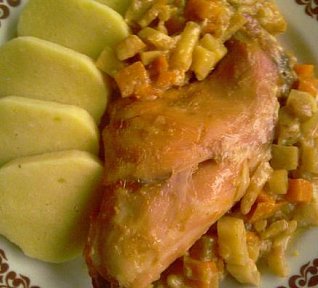 Králík v zelenině s hořčicí