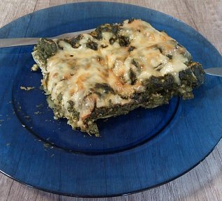 Lasagne se špenátem a kuřecím masem bez bešamelu