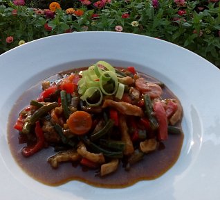 "Čína" s česnekovými výhonky