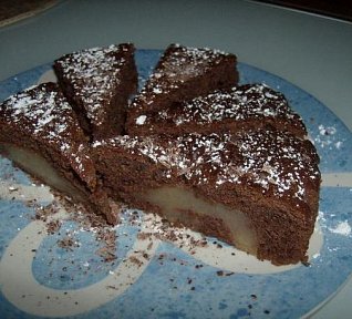 Čokoládové řezy s hruškami