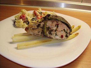 Chřest s marinovaným lososem