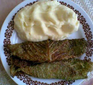 Smažené plněné kapustové listy (závitky)