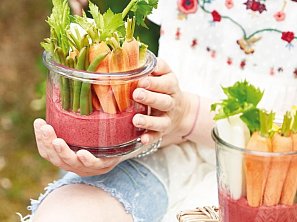 Hummus z červené řepy se zeleninou