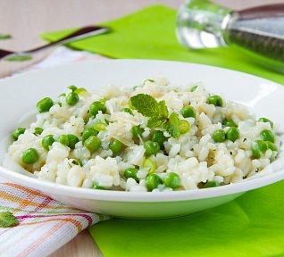 Krémové hráškové rizoto