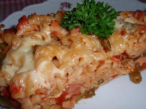 Tomatové těstoviny s fazolkami