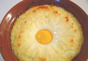 Zapečená bramborová kaše s vejci