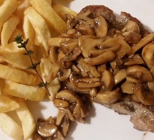 Přírodní maso se žampiony - minutka