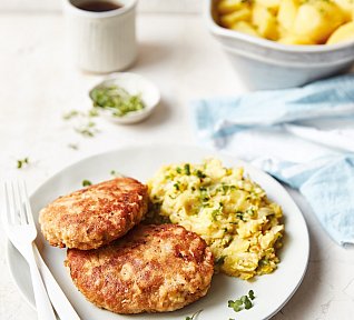 Holandský řízek a šťouchané brambory