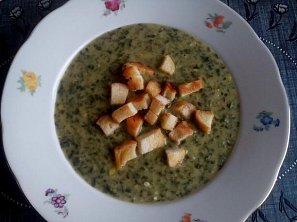 Špenátová polévka s pórkem