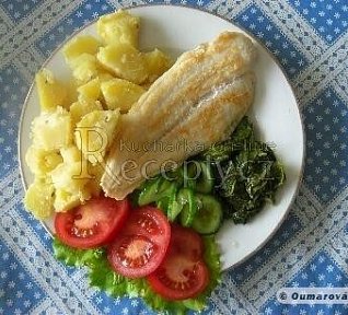 Pangas se špenátem a nivou