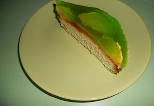 Pomerančový dortík v zeleném oblečku