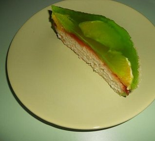 Pomerančový dortík v zeleném oblečku