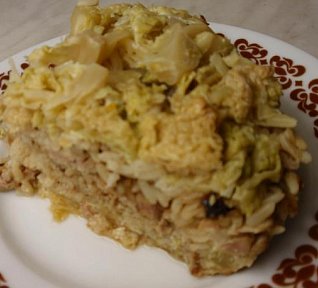 Kapusta s masem a rýží - zapečená