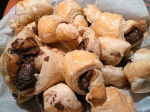 Čokoládové croissanty z listového těsta Čokoládové croissanty z listového těsta