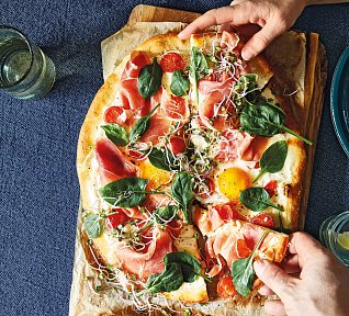 Jarní snídaňová pizza