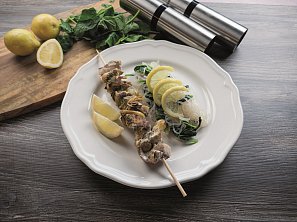 Rybí špíz s nudlemi shirataki