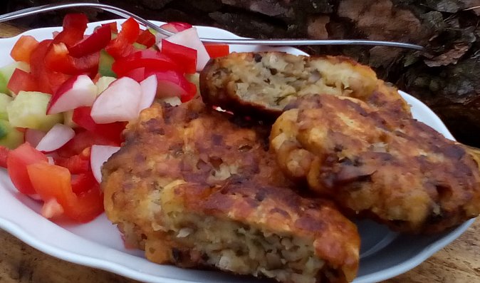 Žemlové karbanátky se žampiony