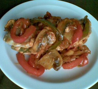 Paprikové kapsy s žampiony