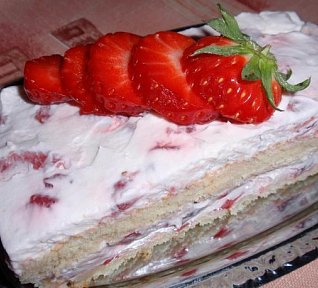 Jahodové řezy - smetanové