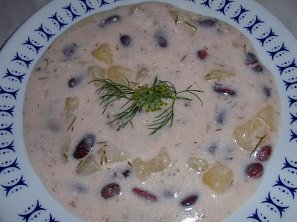 Bramborová polévka s fazolemi - jíšková Bramborová polévka s fazolemi - jíšková